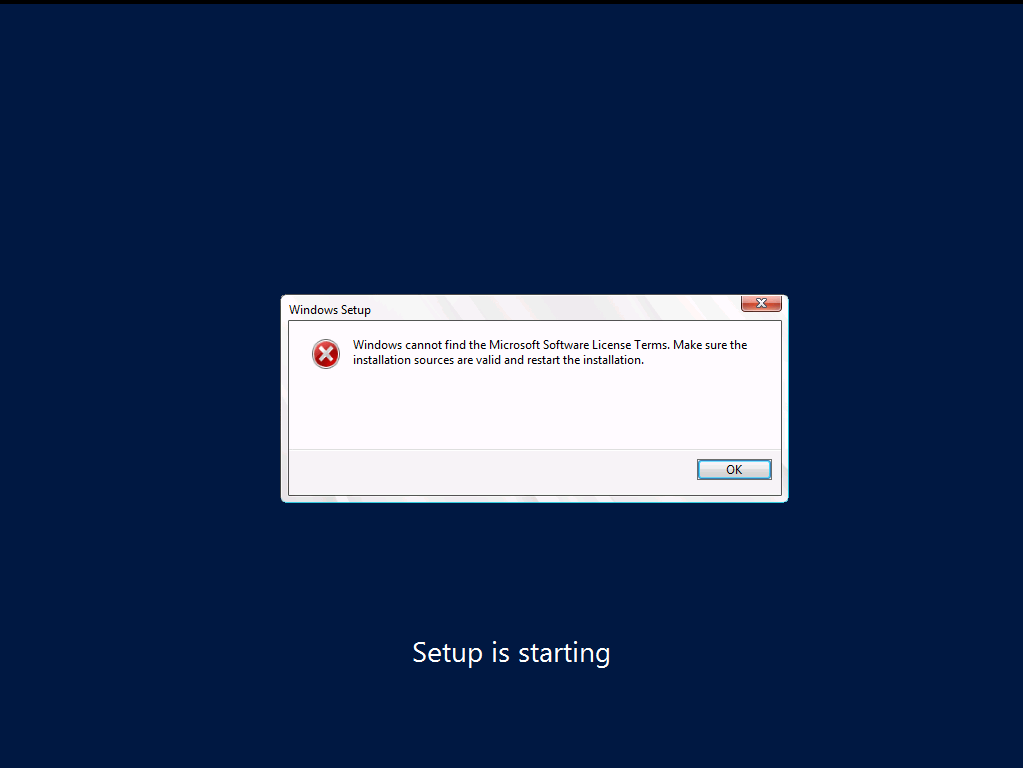 Windows server 2012 error