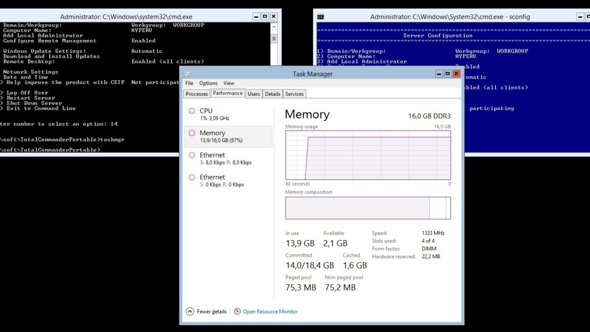 Установка и настройка Windows Hyper-V Server 2012 R2