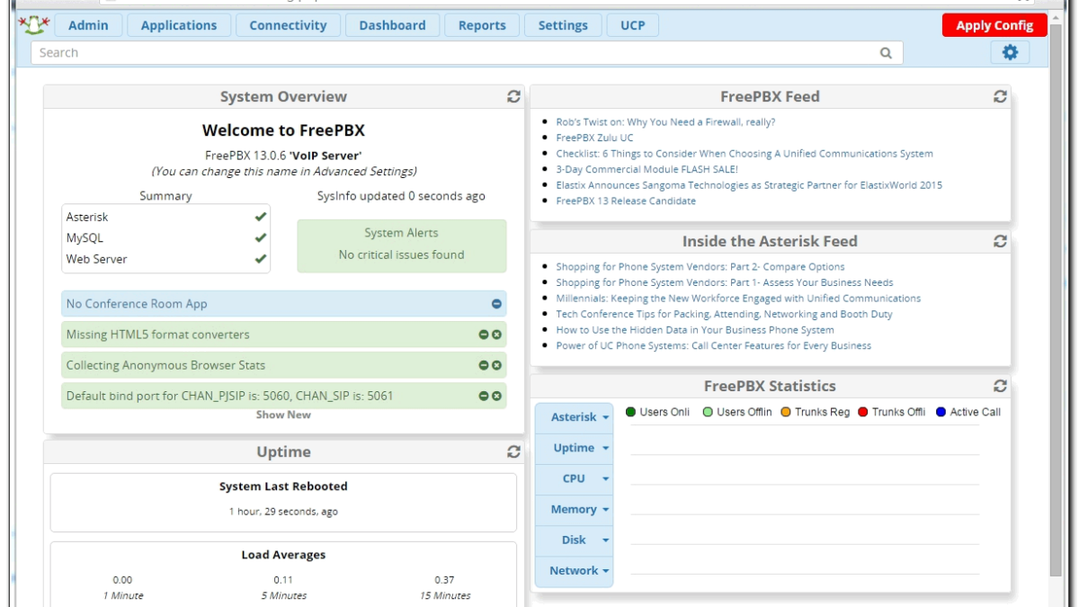 Установка asterisk и freepbx на CentOS 7