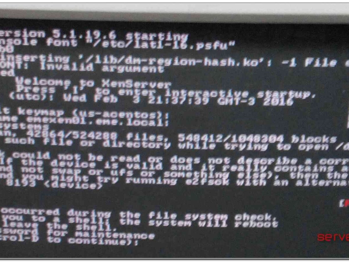 Xenserver не загружается - an error occurred during the file system check |  serveradmin.ru