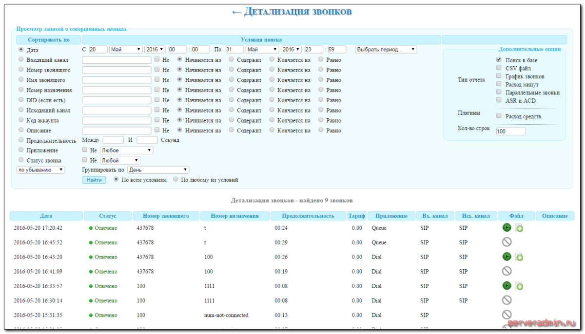 Asterisk запись разговоров где лежат файлы