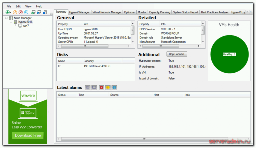 Как подключиться к hyper v серверу с windows 7