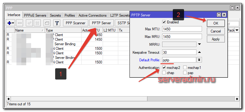 Client bind. Mikrotik PPTP. PPTP Формат. Изменить MTU микротик.