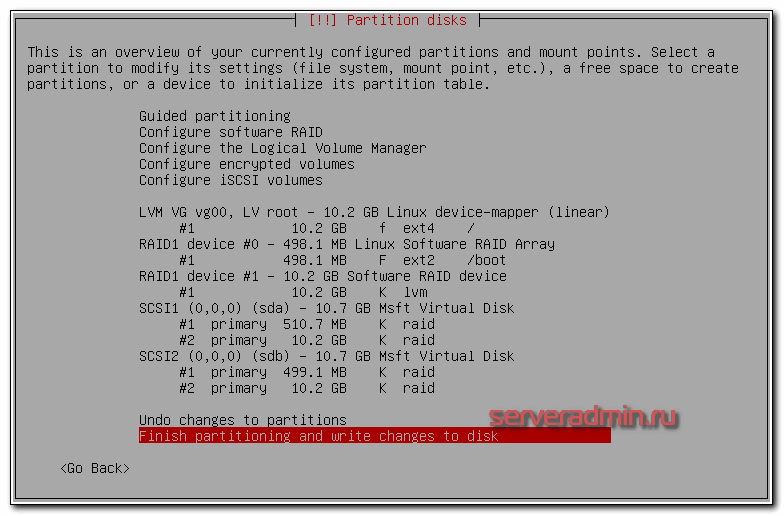 Установка Debian 10 на raid