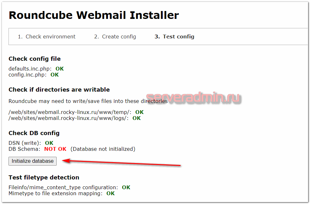 Roundcube webmail installer