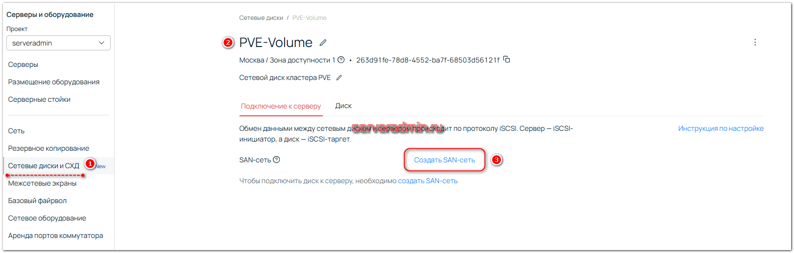 Создание SAN сети для сетевых дисков